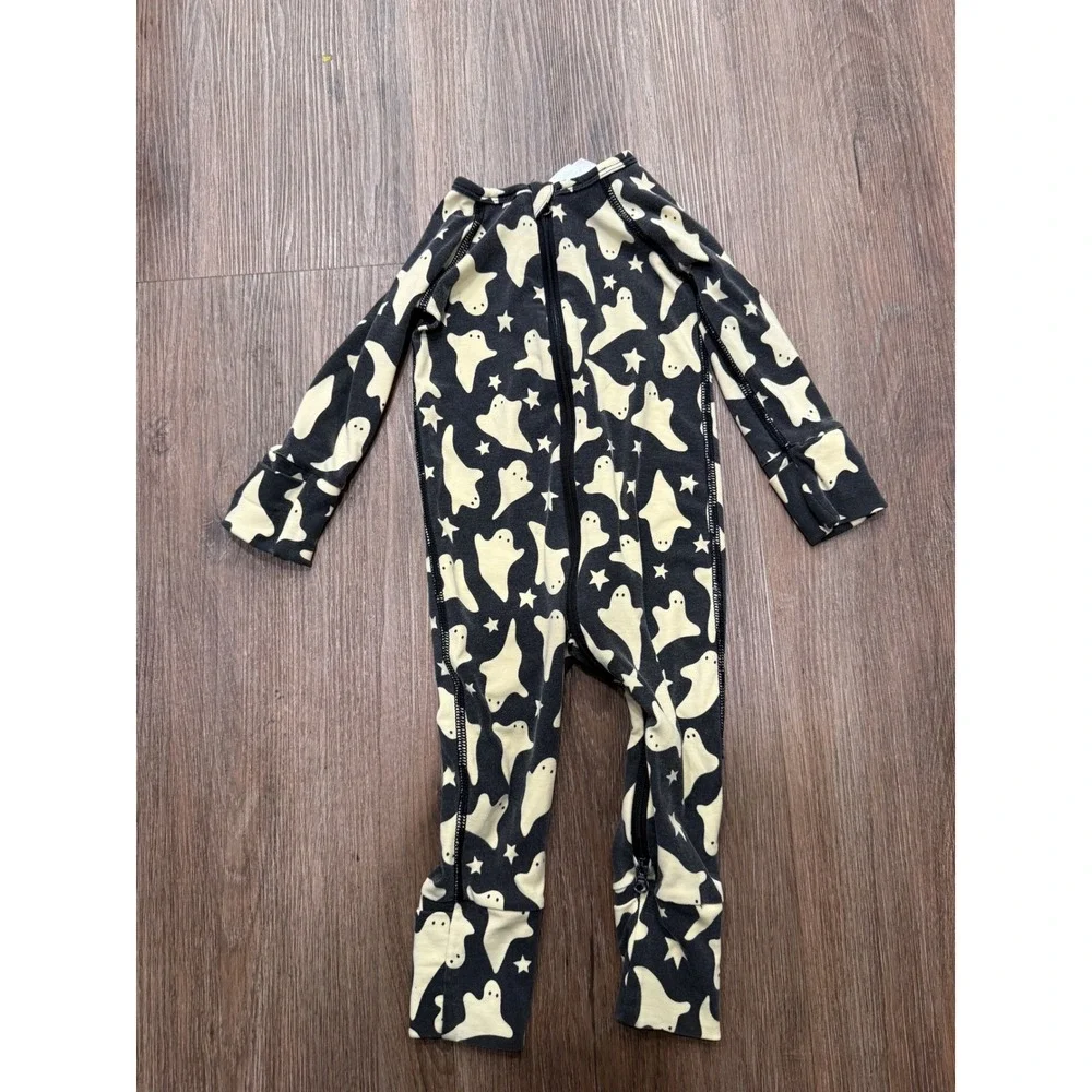 Hanna Andersson Kids Ghost Star Print Tencel Modal Sleeper Black 3-6 Months 60cm